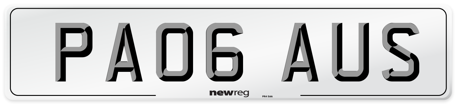 PA06 AUS Number Plate from New Reg